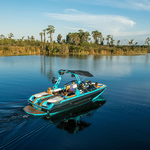 Runabout intraborda - SUPER AIR GS22E - Nautique Boat Company - con doble consola / bow-rider / open