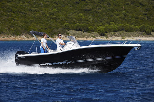 Barco open fueraborda - 230 CC Origin - White-shark - con consola central / de crucero rápido / 7 personas máx.