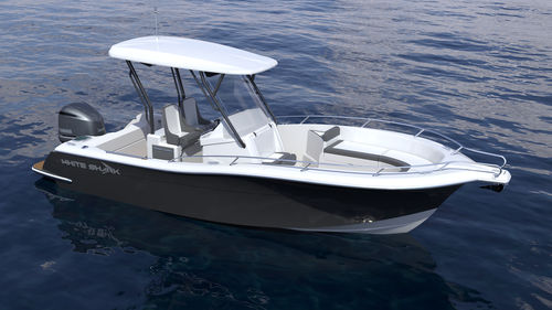 Barco open fueraborda - 240 CC Evo - White-shark - con consola central / de esquí acuático / de buceo
