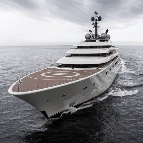 Megayate de crucero - BLUE - Lurssen Yachts - clásico / raised pilothouse / híbrido diésel-eléctrico