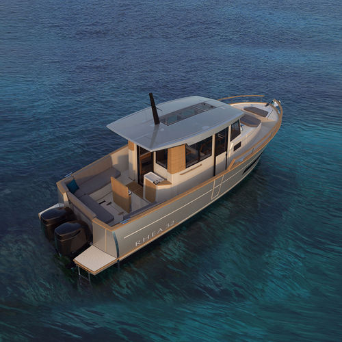 Barco cabinado fueraborda - 32 - Rhea Marine - bimotor / con caseta de timón / con 2 camarotes