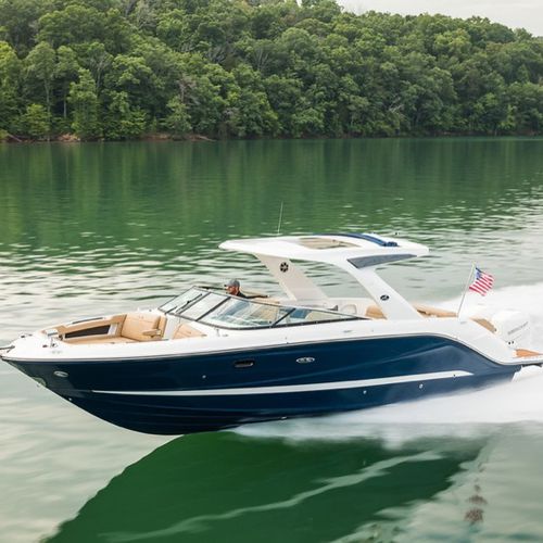 Runabout fueraborda - SLX 310 OB - Sea Ray - bimotor / con doble consola / bow-rider