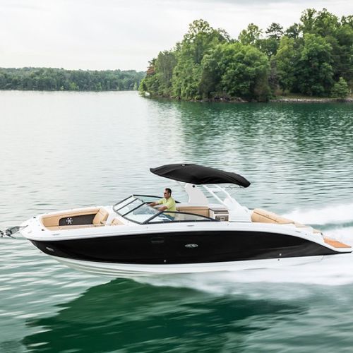 Deck-boat intraborda - SDX 290 - Sea Ray - con doble consola / open / bow-rider