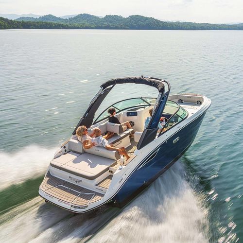 Runabout stern-drive - SDX 230 - Sea Ray - con doble consola / bow-rider / open