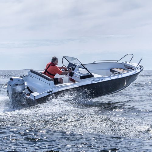 Barco open fueraborda - FOX AVANT - Silver - con consola lateral / de pesca deportiva / de aluminio