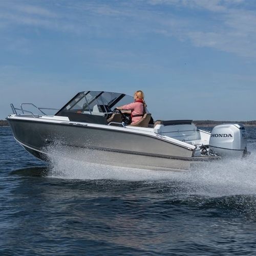 Barco open fueraborda - HAWK BR - Silver - con doble consola / de esquí acuático / de pesca deportiva