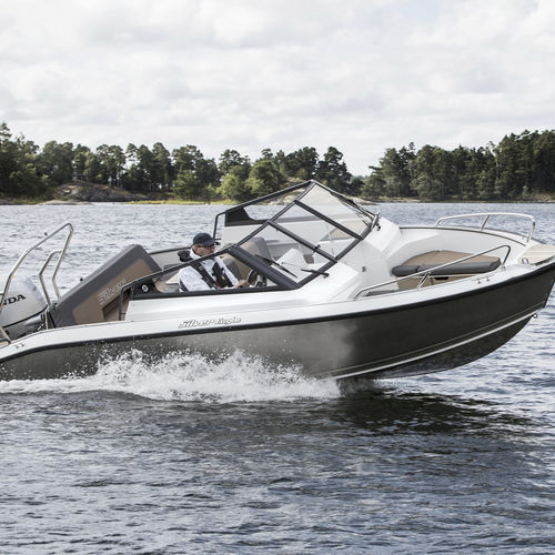 Runabout fueraborda - EAGLE BR - Silver - con doble consola / bow-rider / open