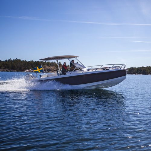 Barco open fueraborda - SR28 CC - Windy - con consola central / 8 personas máx. / con solárium