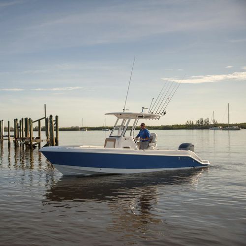 Barco open fueraborda - 230cc - EdgeWater Power Boats - con consola central / de pesca deportiva / 10 personas máx.