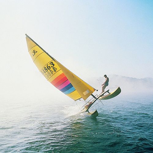 Catamarán deportivo de regata - Hobie Cat USA - individual / con un trapecio / Hobie 14