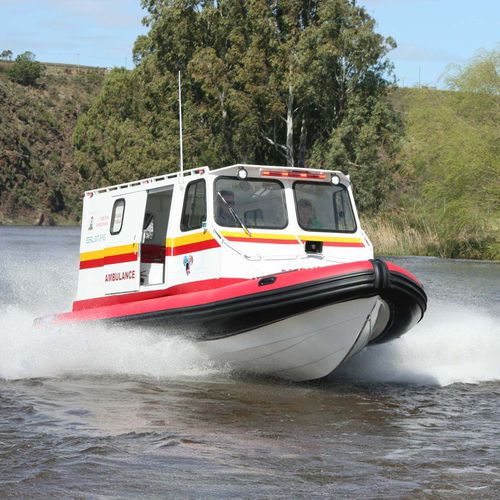 Barco profesional barco ambulancia - 760 - Falcon Inflatables - fueraborda / embarcación neumática semirrígida