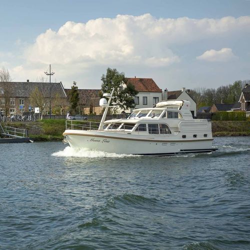 Barco cabinado intraborda - Grand Sturdy 450 AC Variotop - Linssen Yachts B.V. - con fly / fluvial / de acero