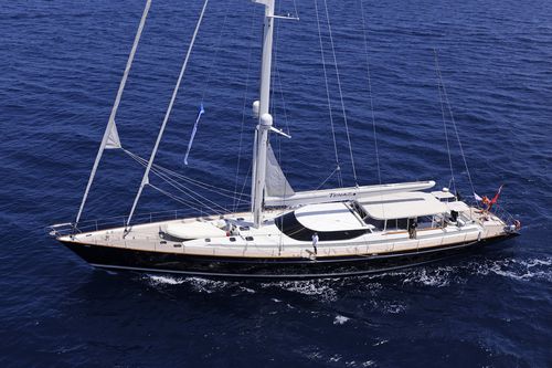 Superyate de vela de lujo de crucero - TENAZ - Pendennis - con 3 camarotes / con popa abierta / de aluminio