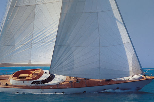 Yate de vela de regata - SIMBA - Perini Navi - con deck saloon / queche