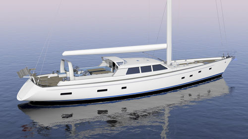 Superyate de vela de lujo de crucero - W 100 - Warwick Yacht Design - con 3 camarotes / con deck saloon / con quilla retráctil
