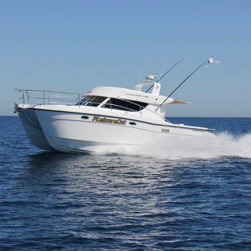 Barco cabinado catamarán - 350 Sports Express - LeisureCat - fueraborda / diésel / bimotor
