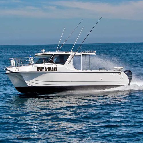 Barco cabinado catamarán - 9000 Kingfisher - LeisureCat - fueraborda / diésel / bimotor