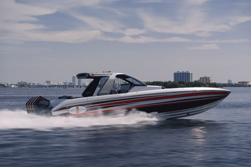 Barco open fueraborda - 41' NIGHTHAWK - Cigarette Racing Team - cuatrimotor / con consola central / de deporte
