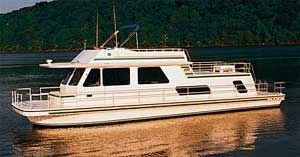 Barco casa intraborda - 50' Cabin Yacht A - Gibson Boats - fluvial