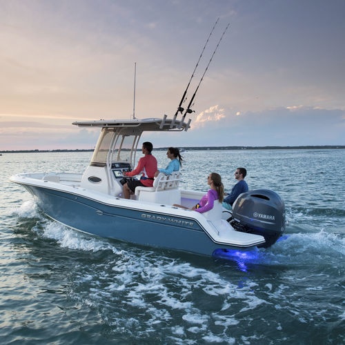 Barco open fueraborda - Fisherman 216 - Grady-White - con consola central / de pesca deportiva / 8 personas máx.