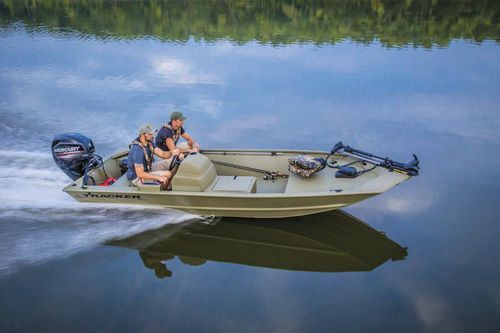 Jon boat fueraborda - GRIZZLY® 1648 SC - Fisher - open / con consola lateral / de pesca deportiva