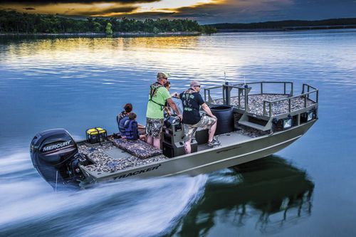 Jon boat fueraborda - GRIZZLY® 2072 CC Sportsman - Fisher - con consola central / de pesca deportiva / de aluminio