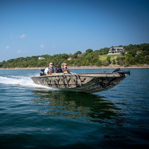 Jon boat fueraborda - RXV 186 - SeaArk Boats - open / con consola lateral / de pesca deportiva