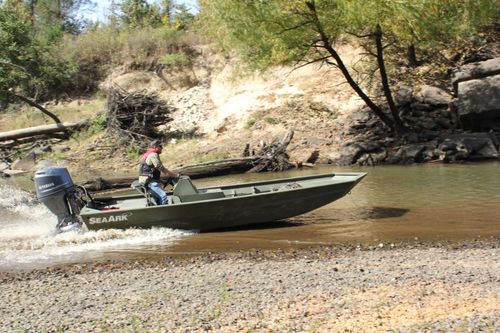 Jon boat fueraborda - 1860 MVJT - SeaArk Boats - open / con consola lateral / de pesca deportiva
