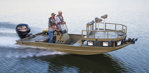 Jon boat fueraborda - 1860 MVX SPORTSMAN - Triton Boats - con consola central / de pesca deportiva / de aluminio