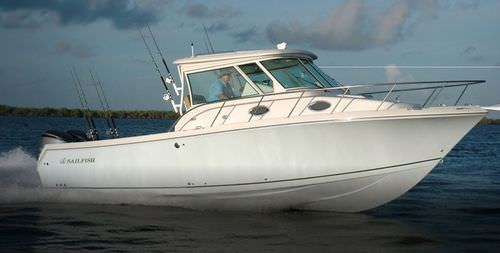 Bay boat fueraborda - 320 EXP WAC - Sailfish - bimotor / con hard-top / de pesca deportiva