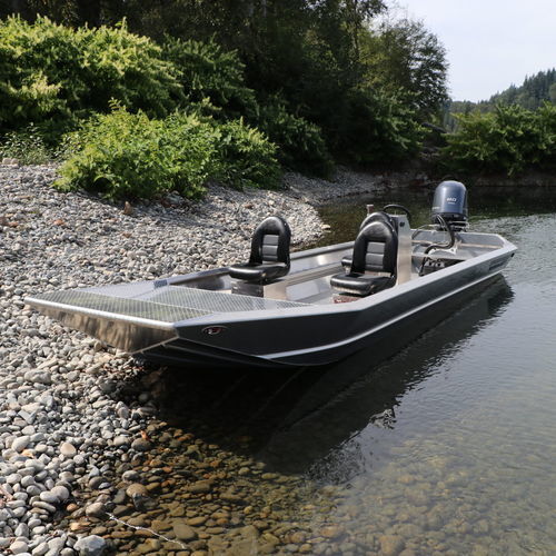 Jon boat fueraborda - ALASKAN LT - Wooldridge - open / con consola central / de pesca deportiva