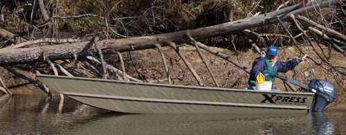 Jon boat fueraborda - 1650 VJ - Xpress - de pesca deportiva / de aluminio / 4 personas máx.