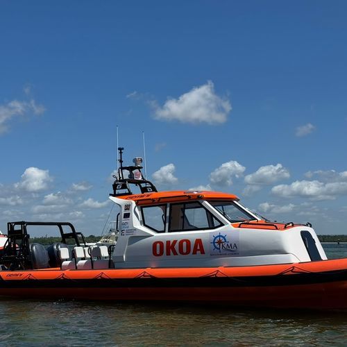 Barco profesional barco de salvamento - WAVERIDER 1060 GRP - GEMINI MARINE PTY LTD - embarcación de apoyo al buceo / fueraborda / RIB