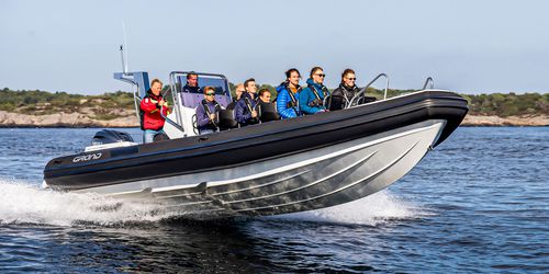 Barco profesional embarcación de apoyo al buceo - D950 - GRAND Inflatable Boats - barco de transporte logístico / fueraborda / de fibra de vidrio