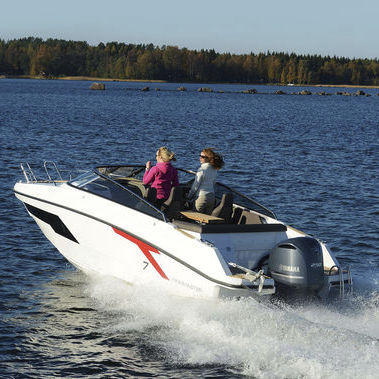 Cabin-cruiser fueraborda - T7 - Finnmaster Boats Oy - open / con doble consola / de aluminio