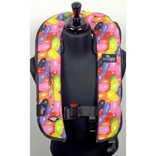 Chaleco salvavidas inflable - I-Zip – Jelly Bean Berry Burst - Seasafe Systems Ltd - 170 N / ISO 12402-3 / ISO12401