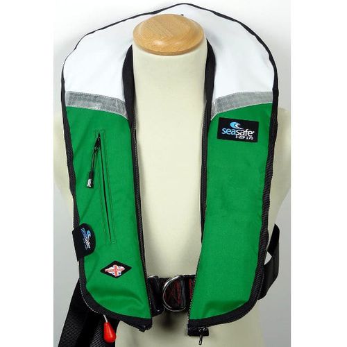 Chaleco salvavidas inflable - I-Zip – Green & White - Seasafe Systems Ltd - 170 N / ISO 12402-3 / ISO12401