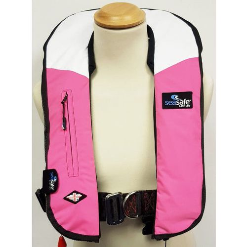 Chaleco salvavidas inflable - I-Zip – Pink & White - Seasafe Systems Ltd - 170 N / ISO 12402-3 / ISO12401