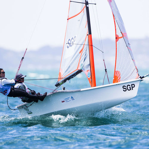Barco de vela ligera doble - Ovington - skiff / de regata / con un trapecio