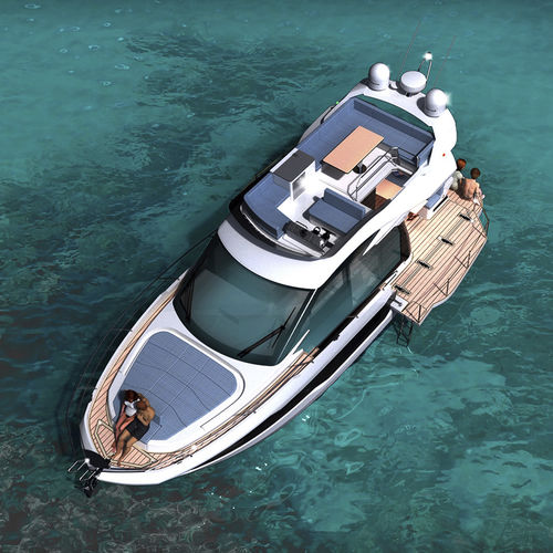 Barco cabinado intraborda - 400 FLY - Galeon - bimotor / con hard-top / con fly