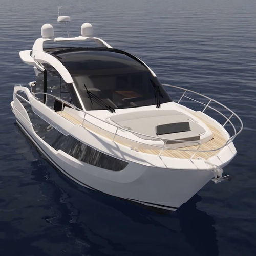 Barco cabinado intraborda - 450 HTC - Galeon - bimotor / con hard-top / 14 personas máx.