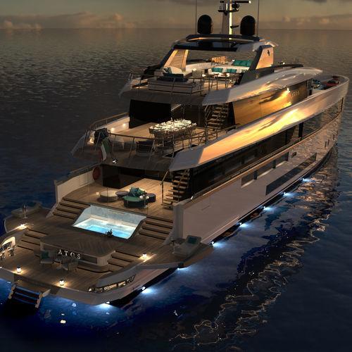 Megayate de crucero - ATOS 46 - Admiral yachts - raised pilothouse / con 5 camarotes / aleación de aluminio
