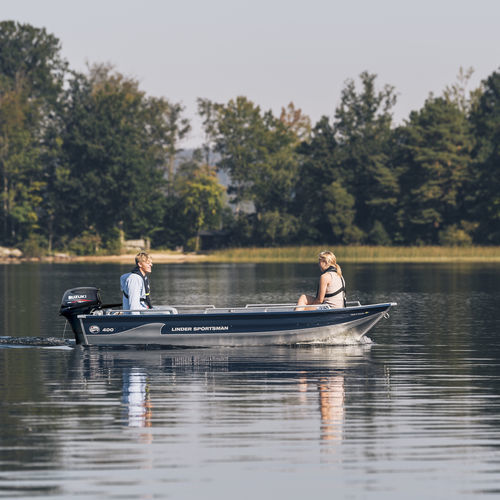 Bote fueraborda - SPORTSMAN 400 - Linder - open / con consola lateral / de pesca deportiva