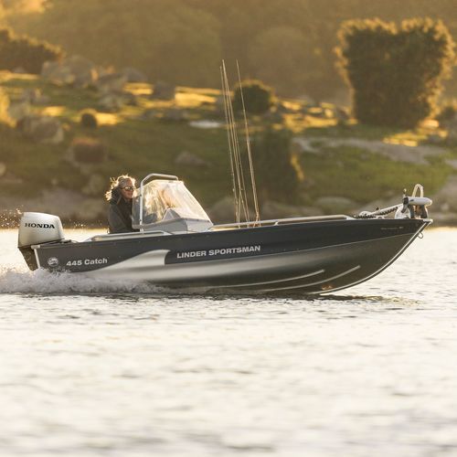 Bote fueraborda - SPORTSMAN 445 CATCH - Linder - open / con consola lateral / de pesca deportiva