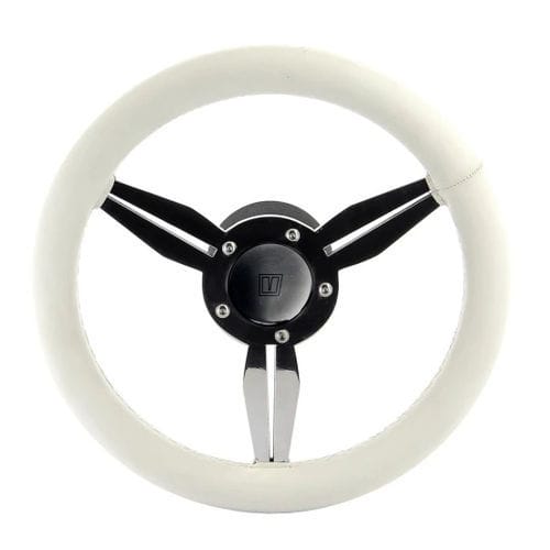 Volante para barco de motor barnizado con poliuretano - SWALB30 - VETUS - forro de cuero / de aluminio / de madera