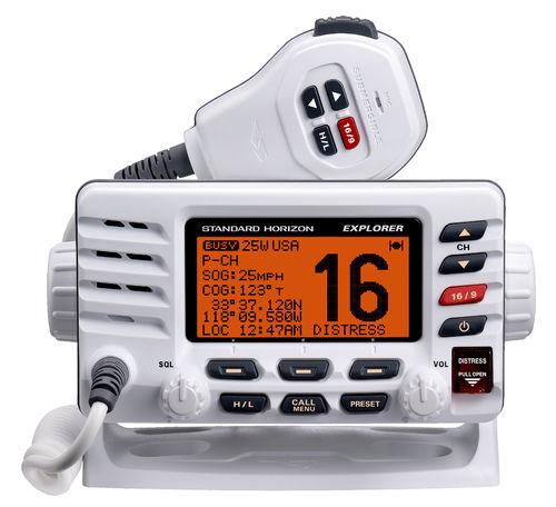 Radio para buque - EXPLORER GX1600 - Standard horizon - fija / VHF / resistente al agua