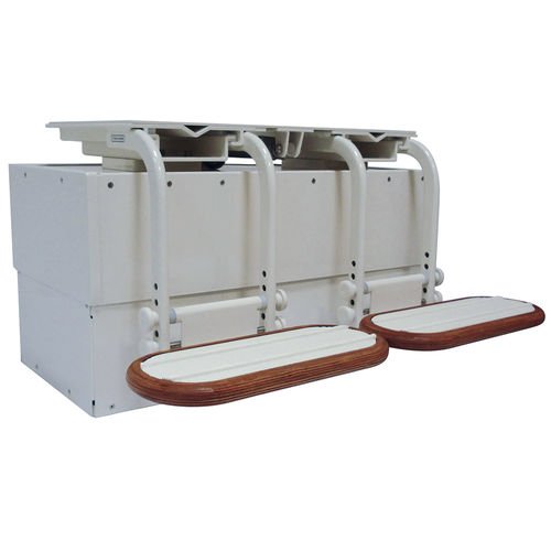 Pie para asiento piloto para barco - S 495 DOUBLE SLIDER - Besenzoni SpA - ajustable / eléctrico / de aluminio