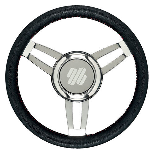 Volante para barco de motor barnizado con poliuretano - FOSCARI - ULTRAFLEX S.P.A. - racing / 3 radios / negro