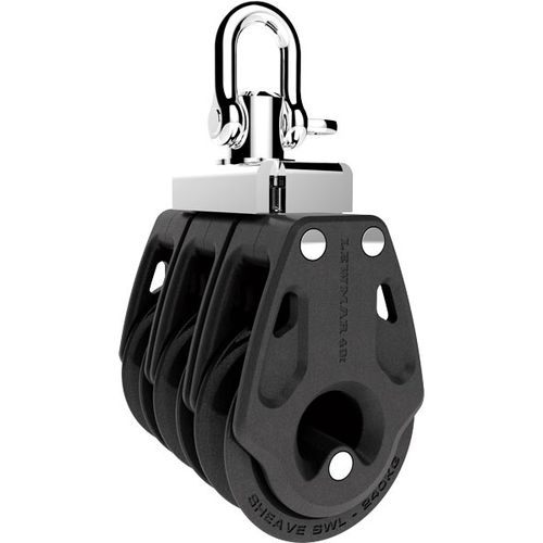 Polea triple - Control  - LEWMAR - con grillete / con rodamiento de bolas / Ø máx. cabo: 10 mm
