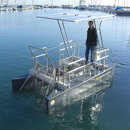 Barco profesional embarcación de servicio portuario - SOLAR CLEANER 400 - Grove Boats - barco anticontaminación / catamarán / electrosolar